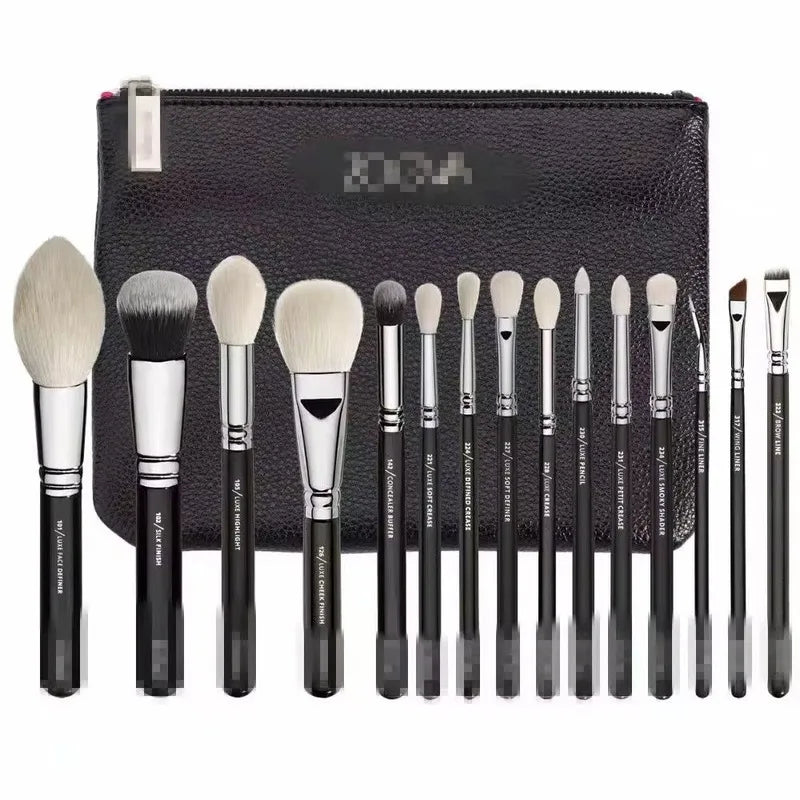 15-Piece Makeup Brush Set with PU Roll Bag | Artist Kit Makeup Brush Set QXL