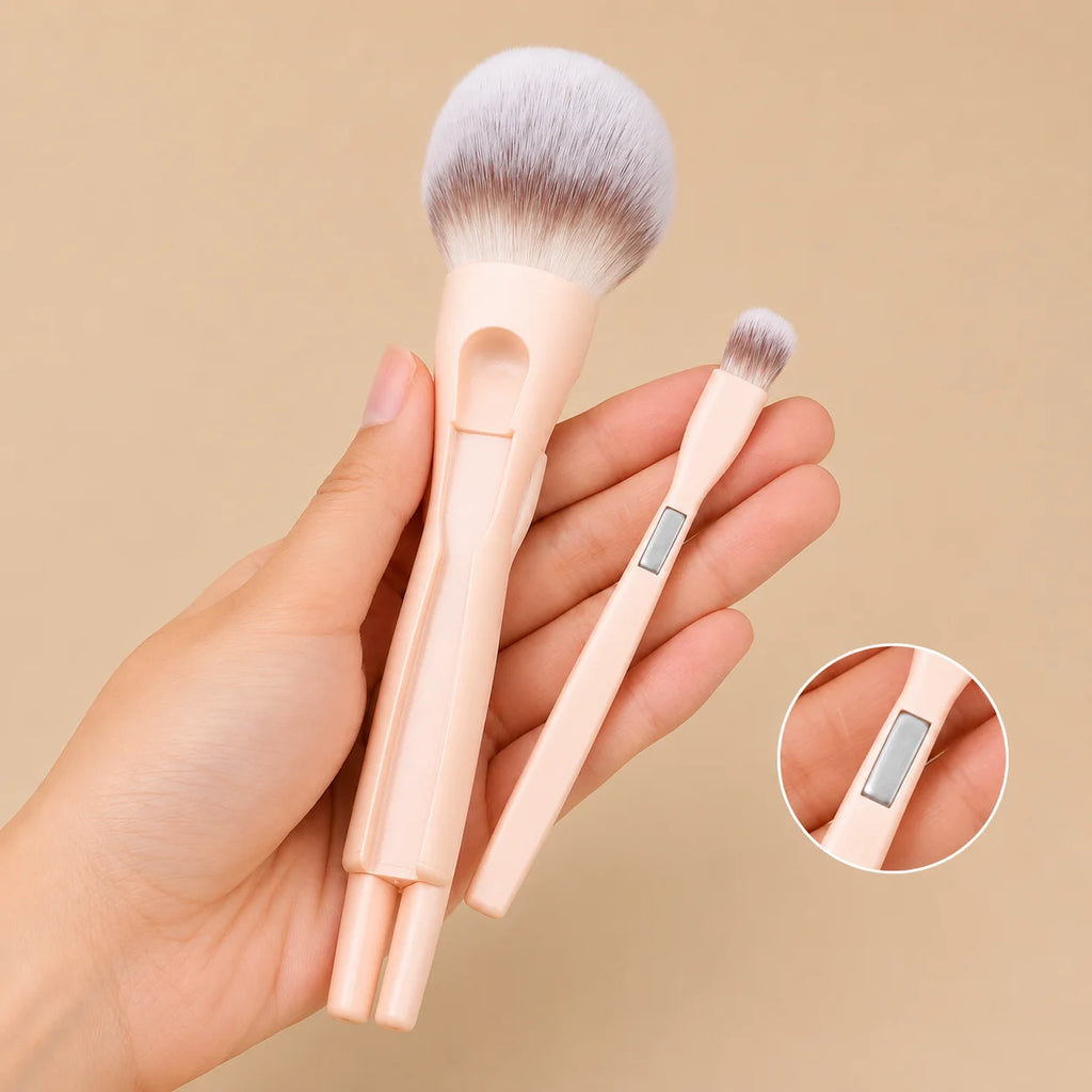 LUXEBLEND 4-in-1 Magnetic Makeup Brush Set | Soft Bristles Makeup Brush Set QXL