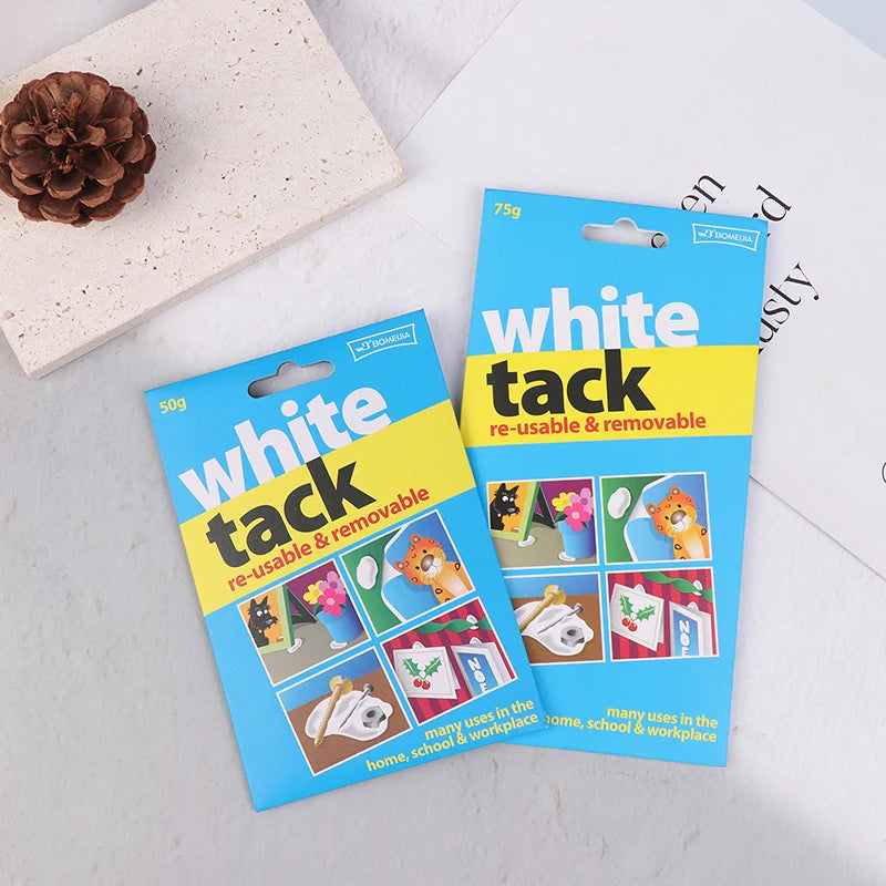 White Reusable Sticky Tack Adhesive Putty 50g/75g | Non-Toxic Adhesive Putty QXL