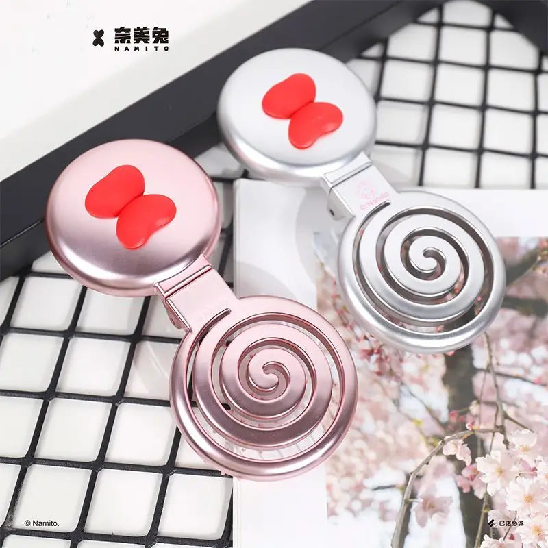 Heart-Shaped Folding Comb with Mirror & Air Cushion | Mini Folding Hair Comb QXL