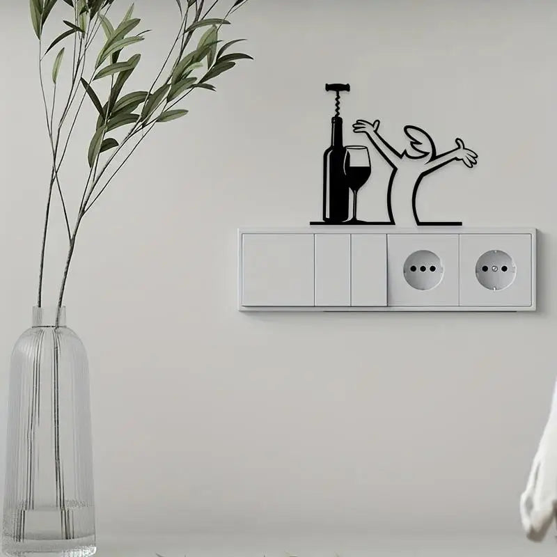 Line Figure Modern Metal Wall Art Poster | Home Décor Metal Wall Art QXL