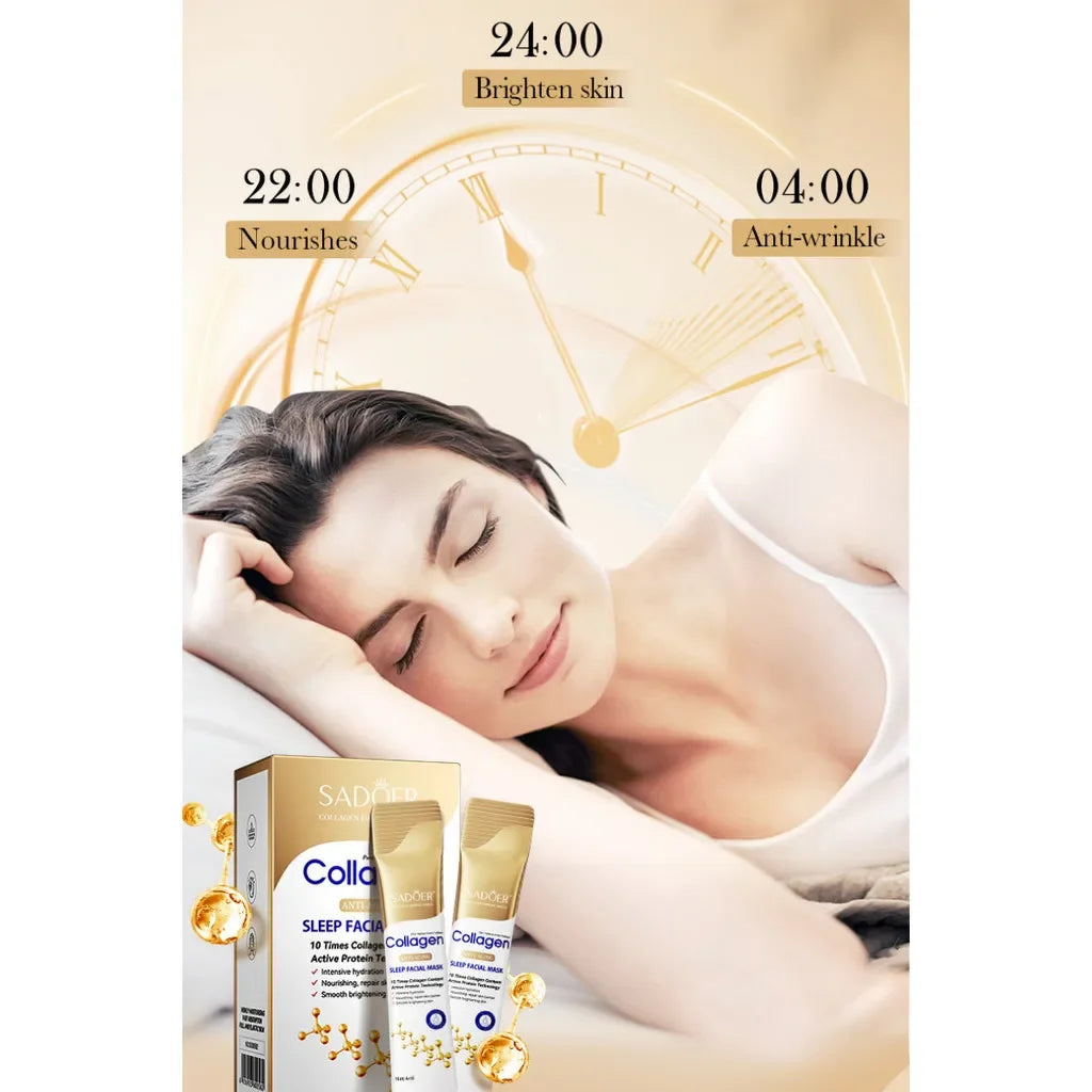 SADOER Collagen Sleeping Face Mask 30pc – Hydrating & Firming Sleeping Face Mask QXL