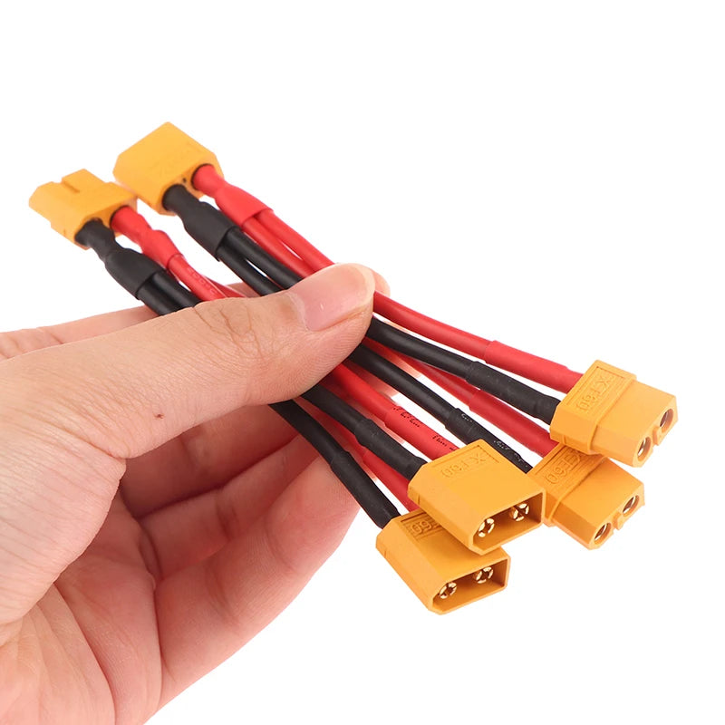 XT60 Y Splitter 3-Way 14AWG Silicone Cable RC Battery Connector RC Battery Connector QXL