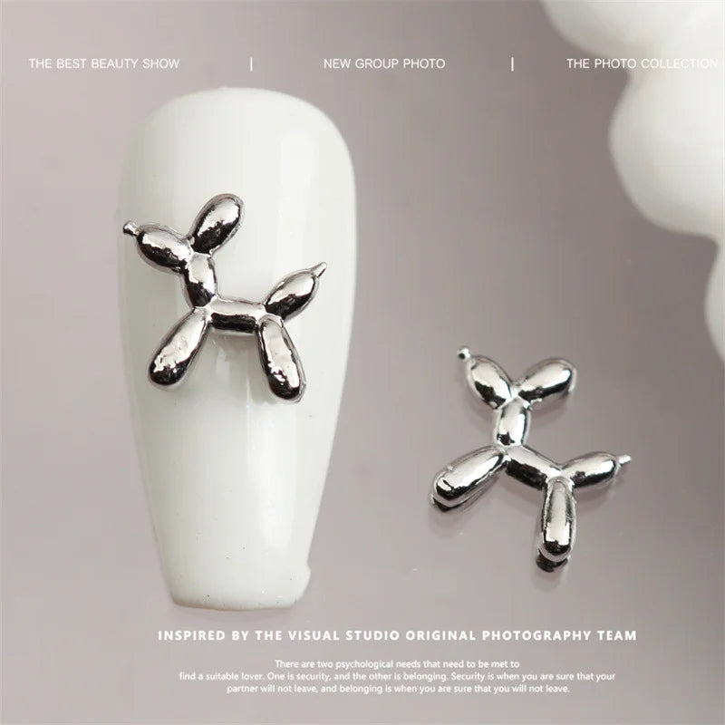 5-Pack Kawaii Balloon Dog Alloy Nail Charms | DIY Nail Art Nail Art Charms QXL