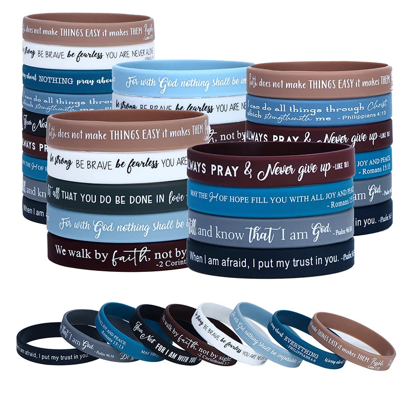 36-Pack Christian Silicone Wristbands | Bible Verse Bracelets Silicone Wristbands QXL