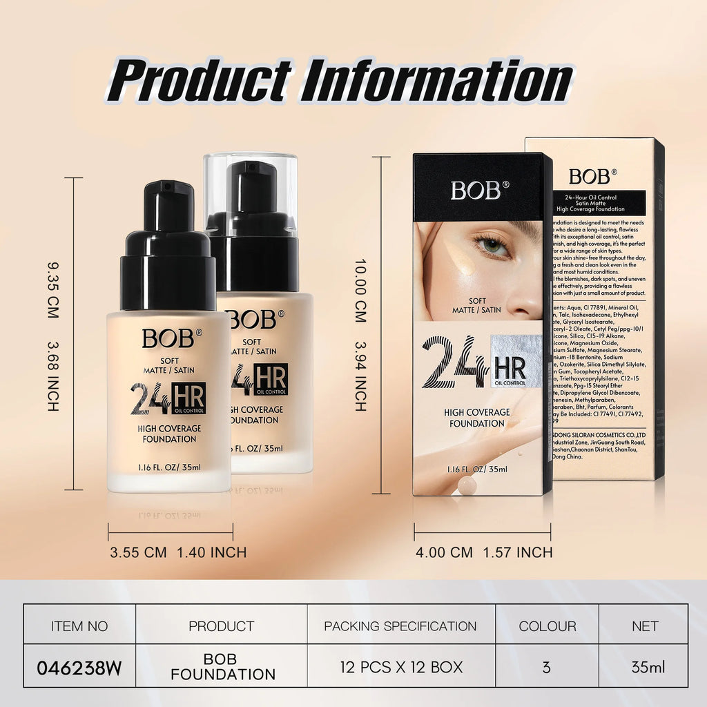 Misty Matte Liquid Foundation & Concealer | Oil Control Liquid Foundation QXL