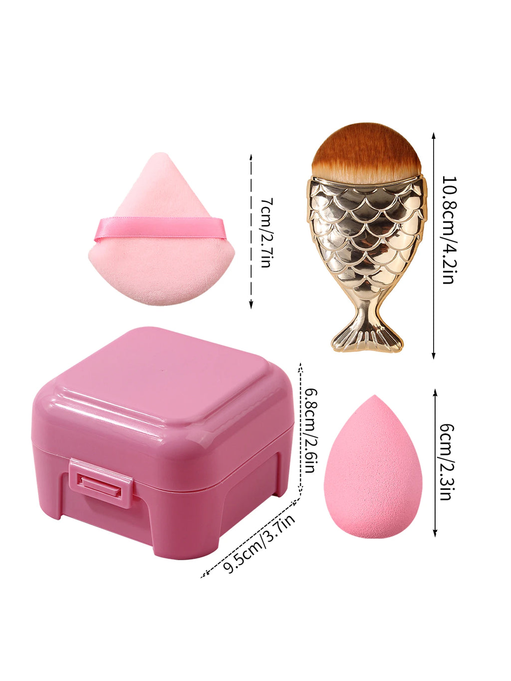 6-Piece Makeup Sponge & Foundation Brush Set | Travel Box Makeup Sponge Set QXL