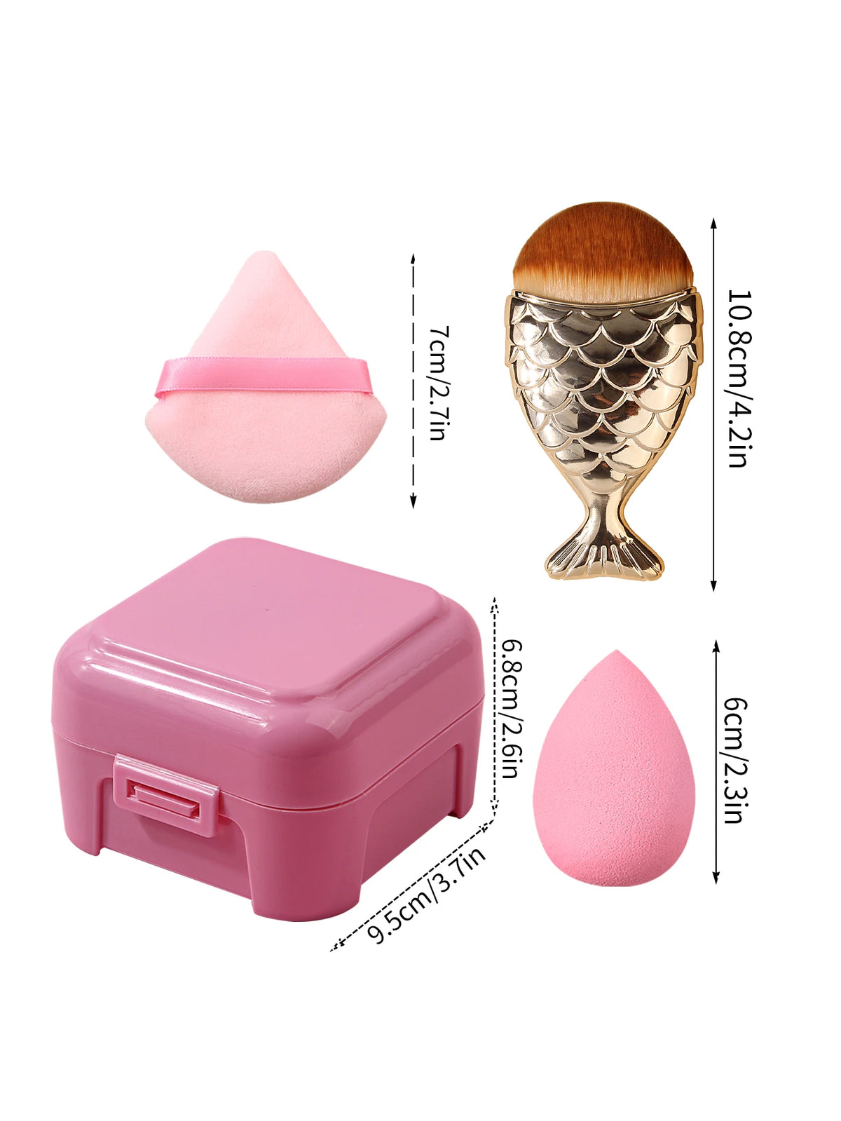 6-Piece Makeup Sponge & Foundation Brush Set | Travel Box Makeup Sponge Set QXL