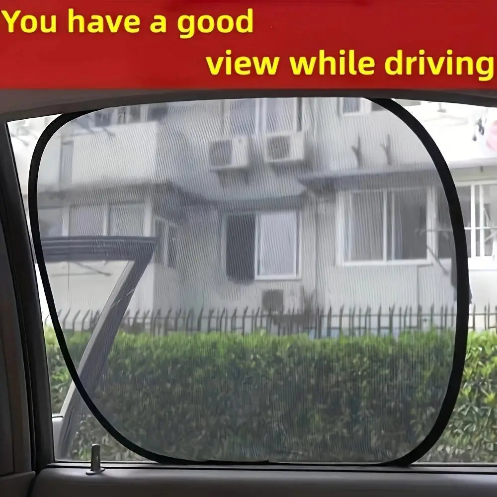 2-Pack Car Window Sunshades – UV & Heat Blocking Mesh Curtains Car Window Sunshade QXL