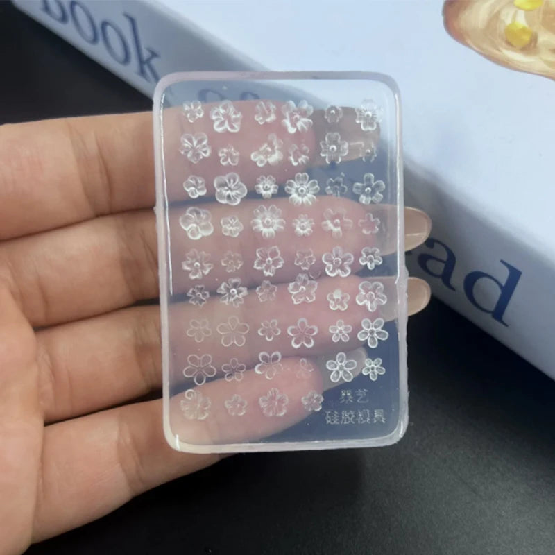 3D Flower Silicone Nail Art Mold | French Five-Petal Design Nail Art Mold QXL one size