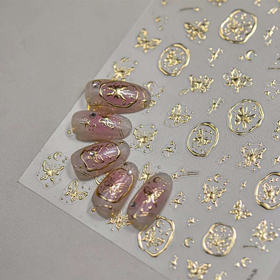 5D Nail Art Stickers – Purple Butterfly & Glitter Decals Nail Art Stickers QXL