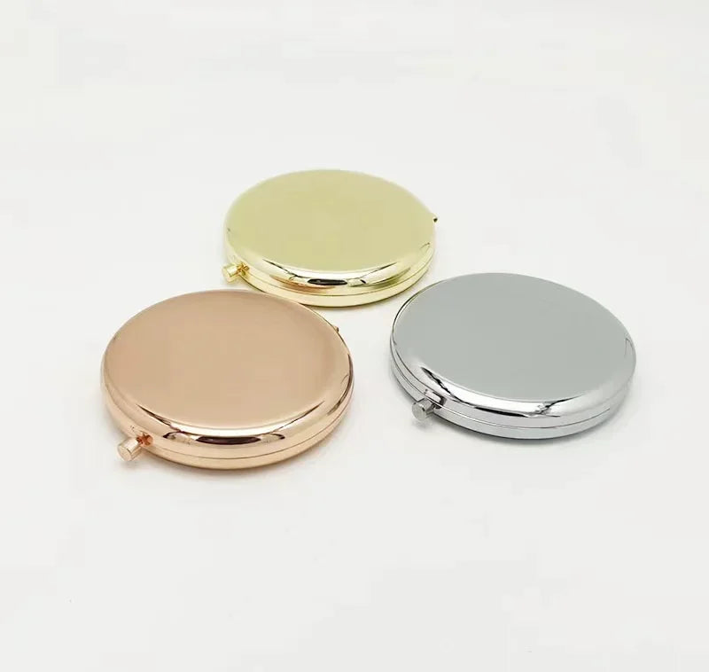 Double-Sided Pop-Up Pocket Makeup Mirror | Rose Gold Metal Compact Makeup Mirror QXL