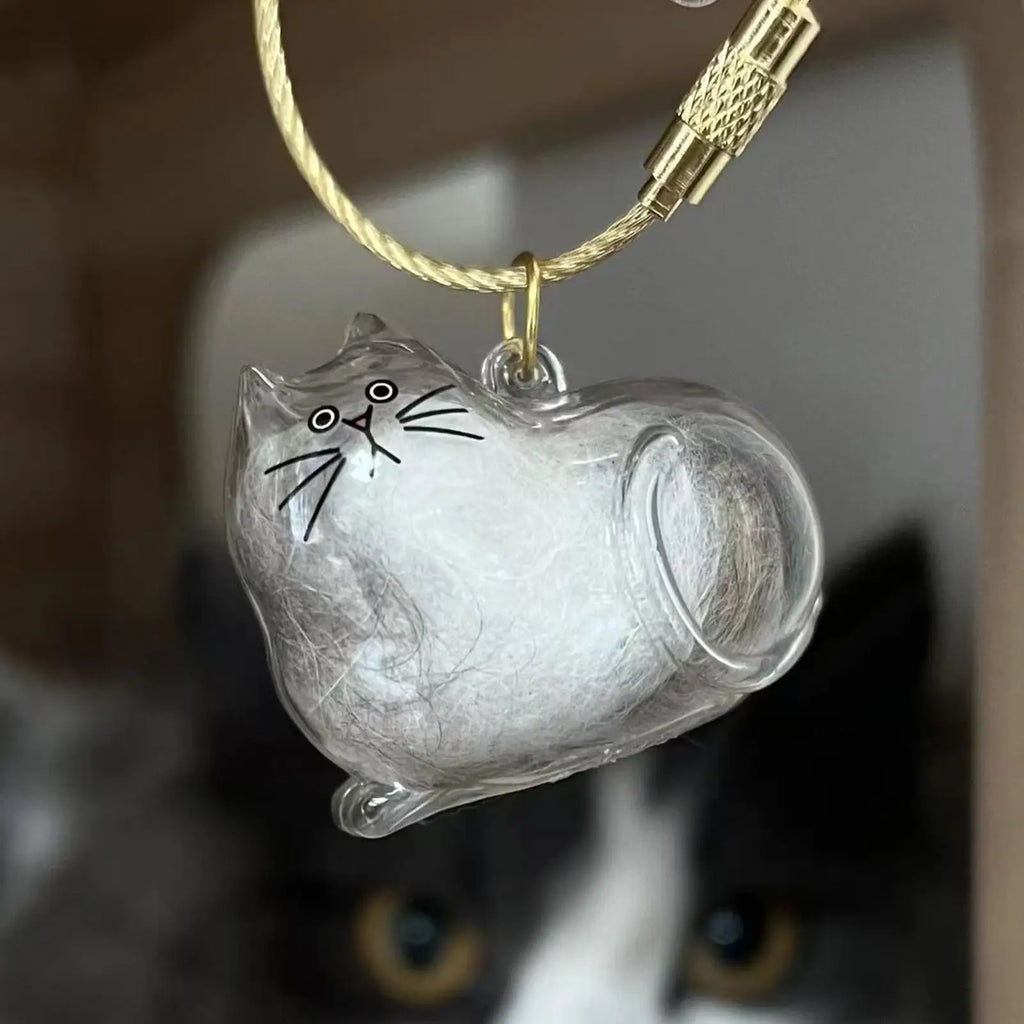 Cat Hair Storage Keychain Pendant | Pet Keepsake Bottle Pet Keepsake Keychain QXL