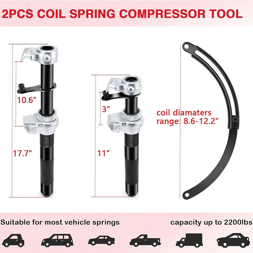 EAFC 3-Pc Shock Absorber Spring Compressor Safety Claw Tool Spring Compressor Tool QXL