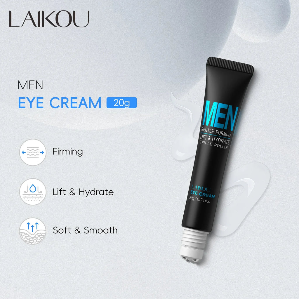 LAIKOU Men Eye Cream 20g | 3D Rollerball Hydrating Eye Care Men's Eye Cream QXL