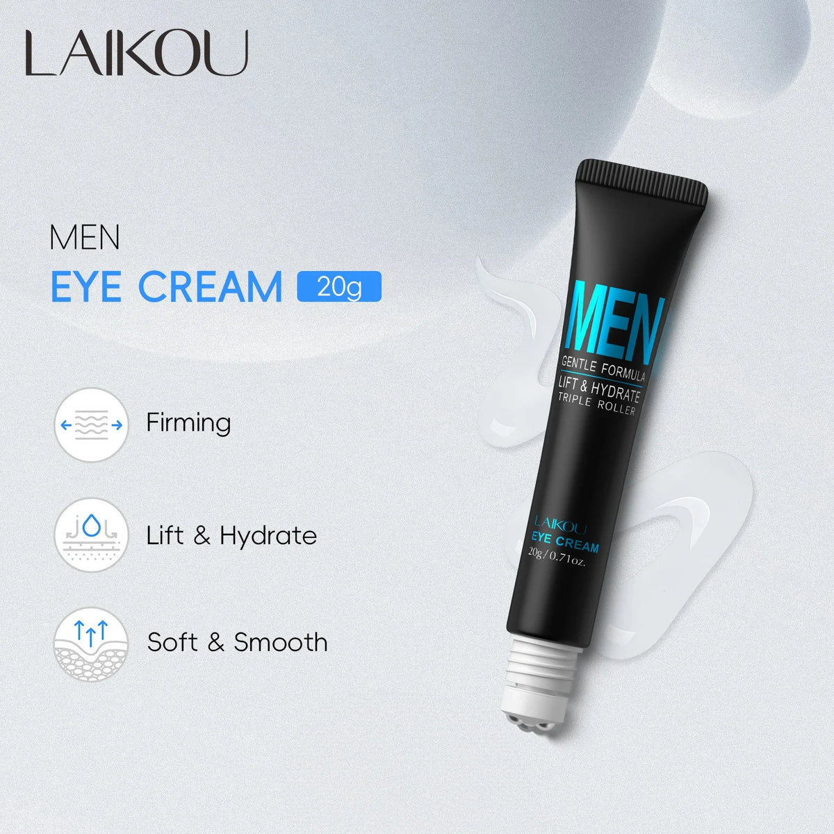 LAIKOU Men Eye Cream 20g | 3D Rollerball Hydrating Eye Care Men's Eye Cream QXL
