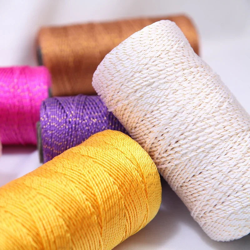 Bright Silk Crochet Thread 1.5mm | DIY Hat, Bag & Doll Yarn Crochet Craft Yarn QXL
