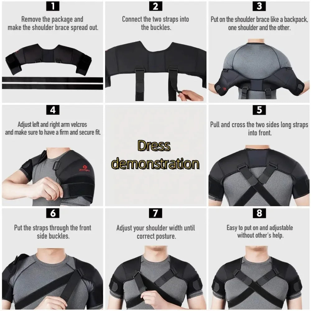 YUKUI Adjustable Cross Shoulder Back Support Posture Brace Back Support Brace QXL