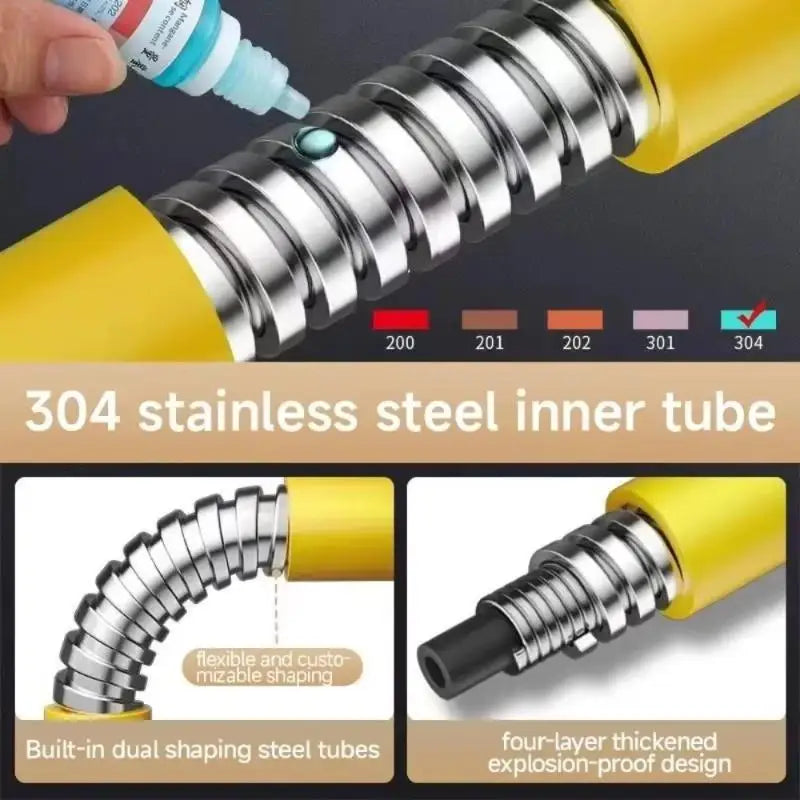 Flexible Stainless Steel Faucet Extender | Kitchen & Bathroom Faucet Extender Tube QXL