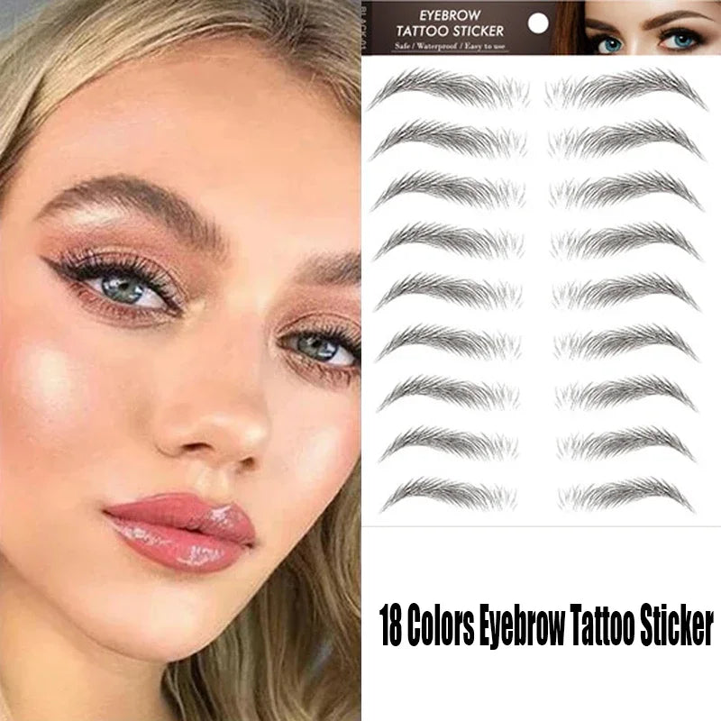 6D Hair-Like Eyebrow Tattoo Stickers | Water Transfer, Long Lasting Eyebrow Tattoo Stickers QXL