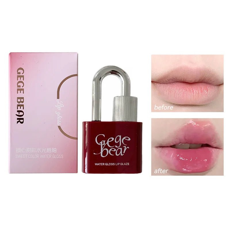 Gege Bear Lockheart Water-Gloss Lip Gloss – Vibrant Colors Lip Gloss QXL