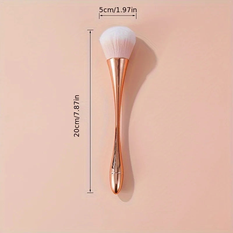 Rose Gold Fan Makeup Brush | Powder, Highlight & Blush Fan Makeup Brush QXL