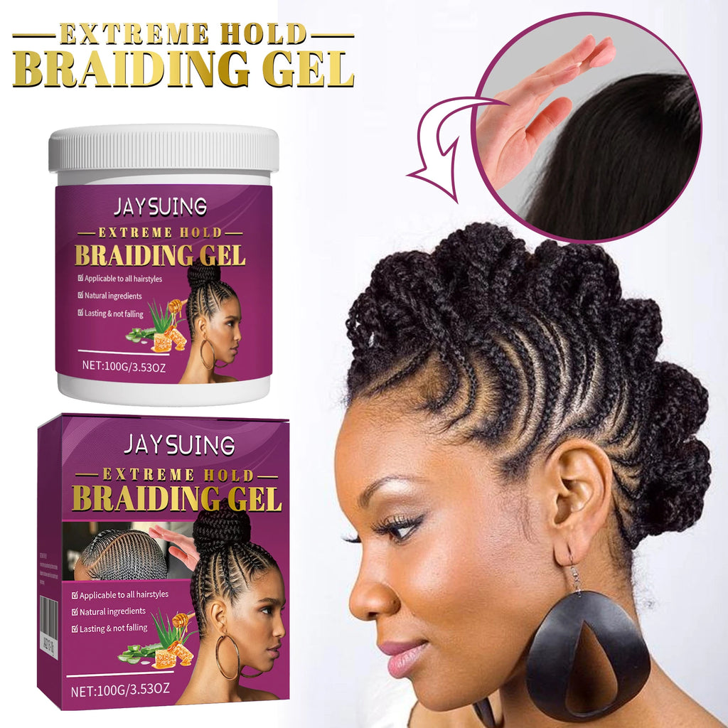 Jaysuing Braiding Gel Wax – Strong Hold Edge Control 100g Hair Braiding Gel QXL 5PCS