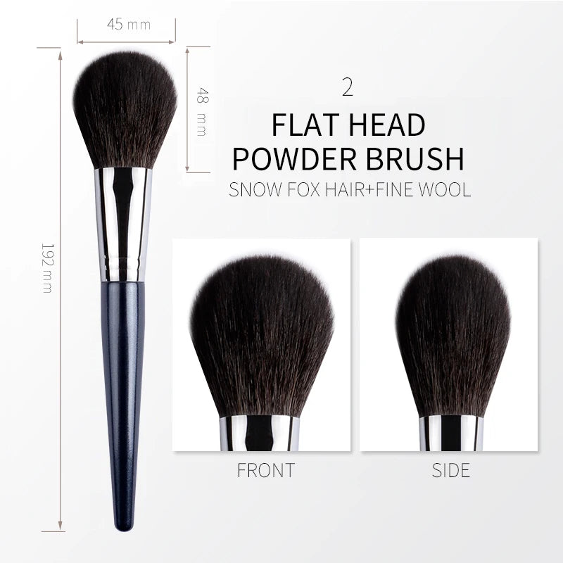 Large Fluffy Flat Powder Brush – Goat Hair Blush & Bronzer Powder Makeup Brush QXL
