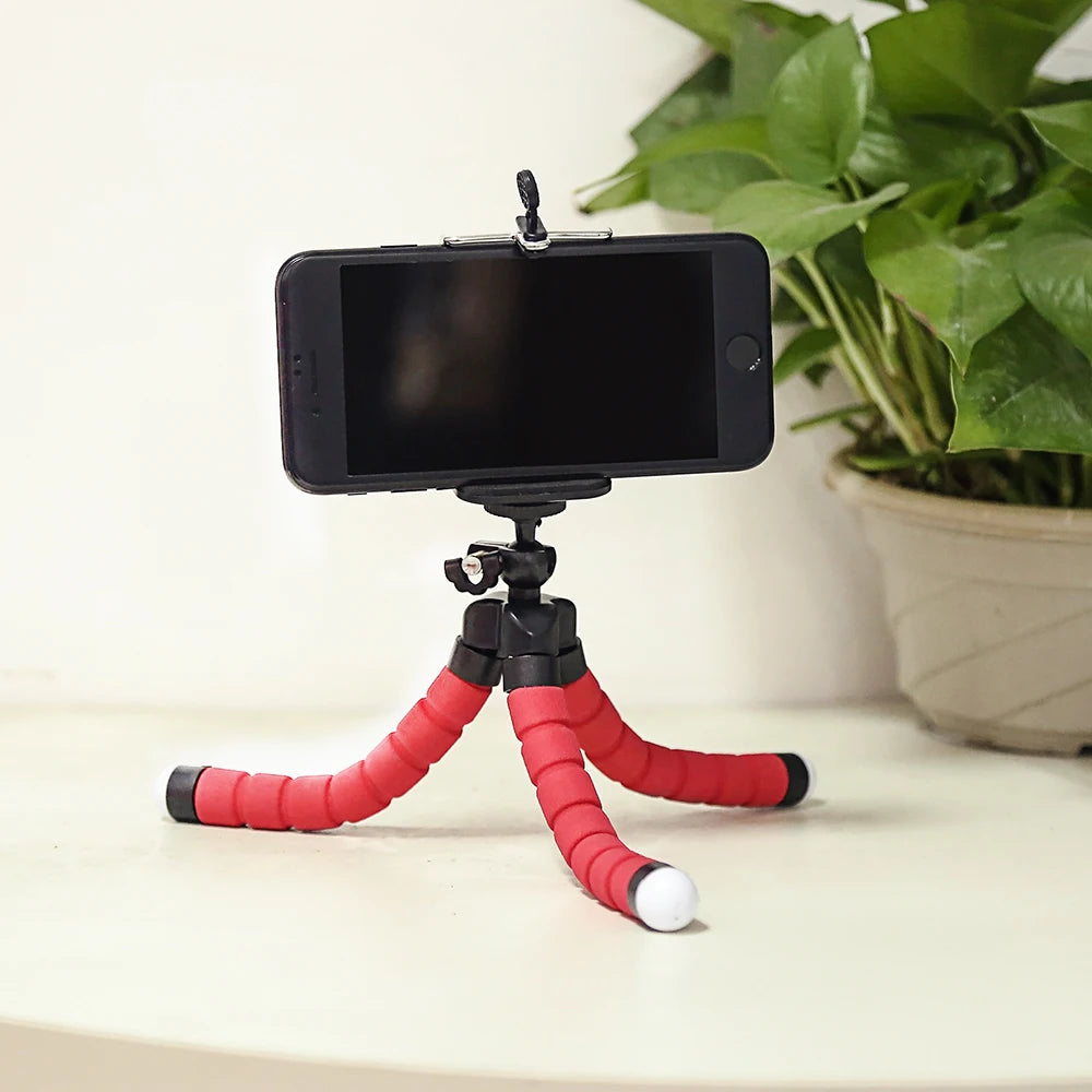 Flexible Octopus Tripod Phone Stand with Clip | Mini Travel Flexible Phone Tripod QXL