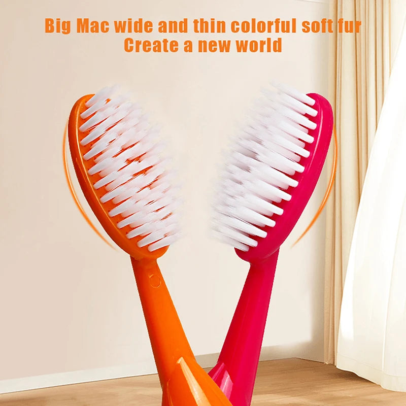 Big Head Toothbrush | Soft Bristle Deep Clean Manual Brush Manual Toothbrush QXL