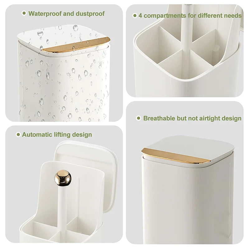 Auto-Lift Dustproof Makeup Brush Holder & Organizer Makeup Brush Holder QXL