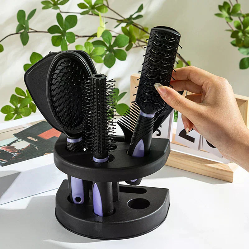 5-Piece Air Cushion Mirror Comb Set | Curly & Straight Hair Hair Comb Set QXL