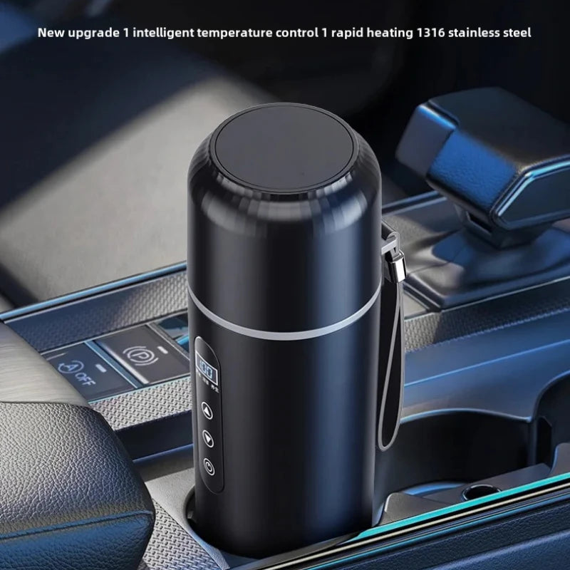 500ml Electric Heated Car Bottle | 12V 24V USB Travel Thermos Heated Car Thermos QXL