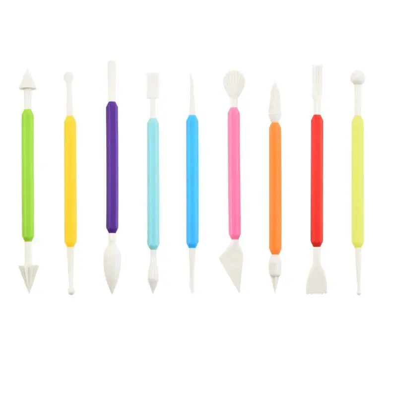 9-Pc Kids Fondant & Clay DIY Embossing Tool Set | 9 Pieces DIY Craft Tool Set QXL