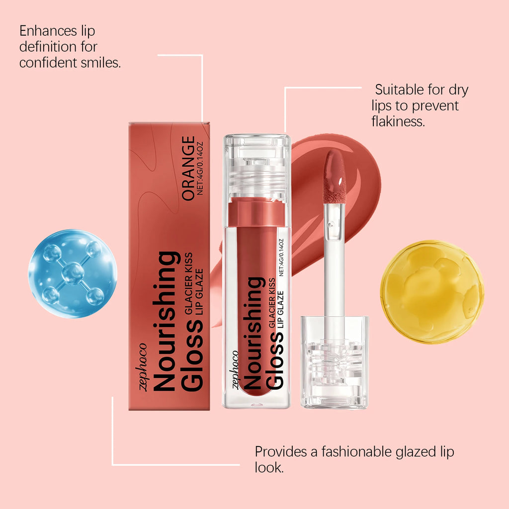 Zephoco Orange-Red Lip Gloss | Moisturizing & Plumping Lip Gloss QXL