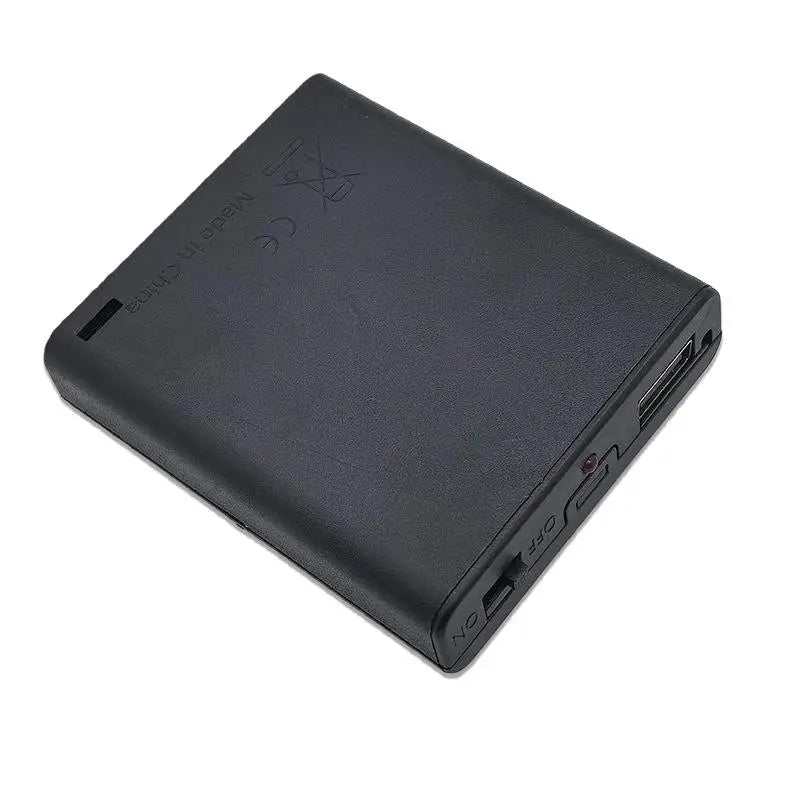 4-Slot AA Battery Holder with USB Port, Switch & LED Light Battery Holder Case QXL