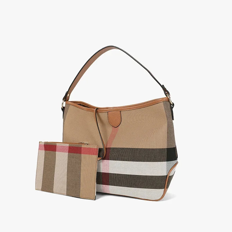 Plaid Large Capacity Shoulder Bag | Women's Classic Tote Shoulder Tote Bag QXL