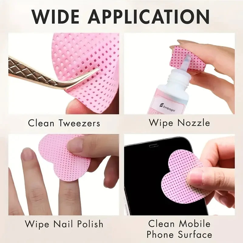 200-Pack Lash Extension Glue Wipes | Adhesive Cleaner Pads Lash Extension Wipes QXL
