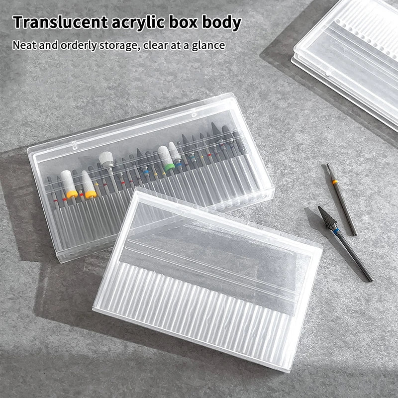 20/24-Hole Nail Drill Bit Storage Box & Organizer | Dustproof Nail Bit Organizer QXL