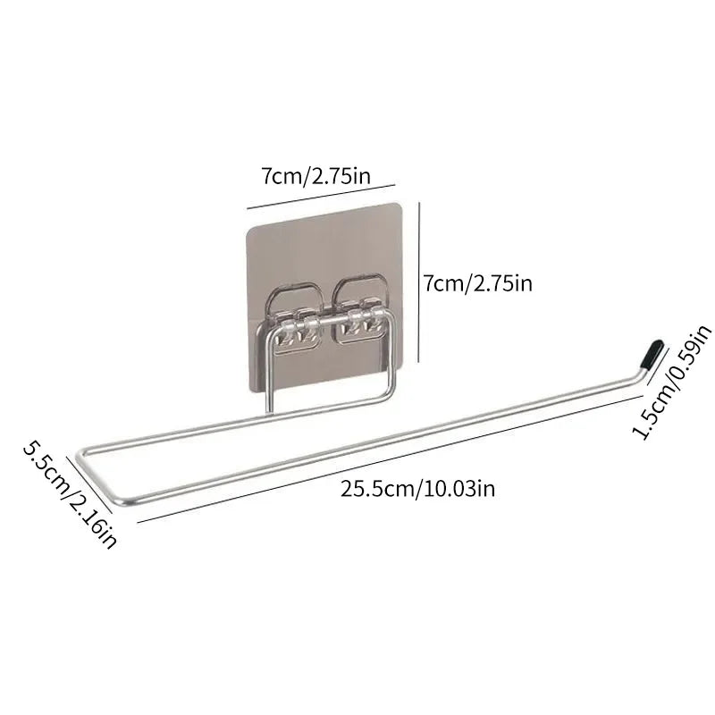 Stainless Steel Wall-Mount Paper Towel & Dish Cloth Rack Wall Towel Rack QXL