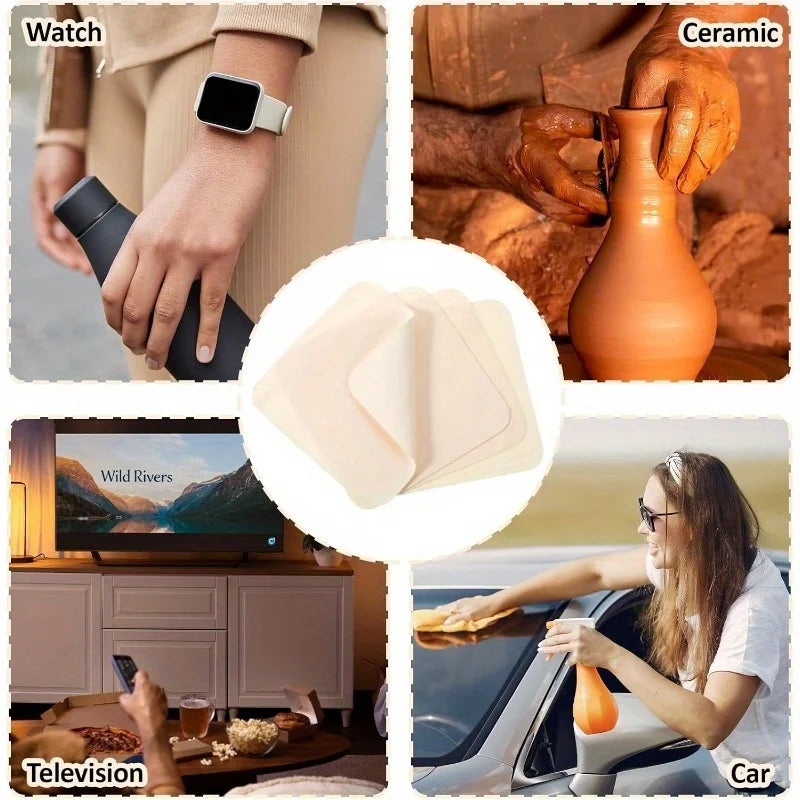 2-Pack Scratch-Free Ceramic & Pottery Cleaning Tool | Fabric Ceramic Cleaning Tool QXL