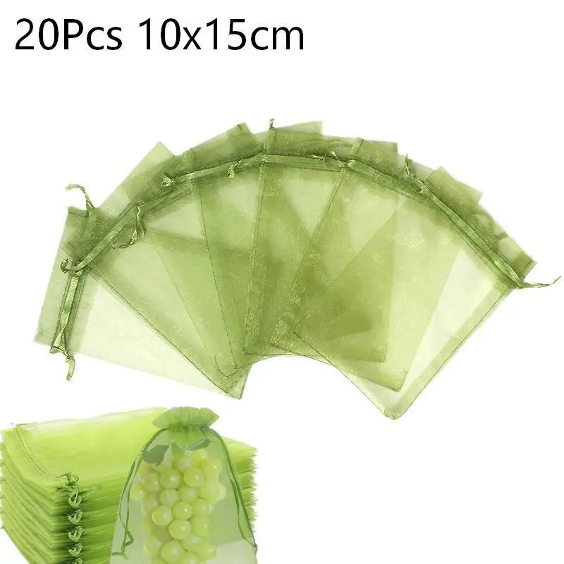 Reusable Fruit Protection Mesh Bags | Pest Barrier 20/50-Pack Garden Fruit Bags QXL 20Pcs 10x15cm