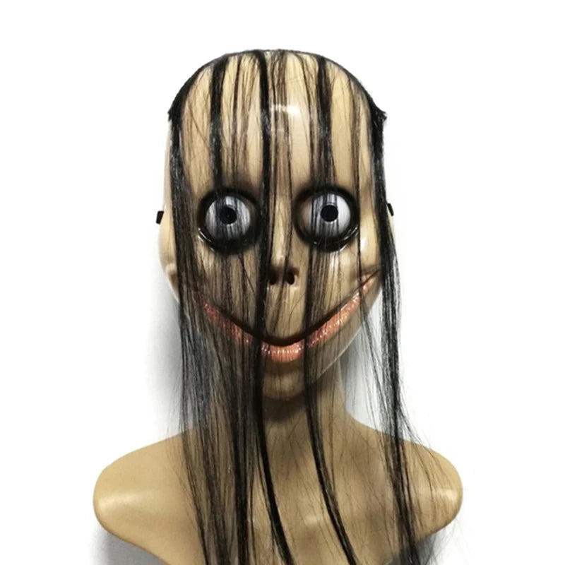 Halloween Long Hair Ghost Mask | Horror Female Cosplay Mask Halloween Costume Mask QXL