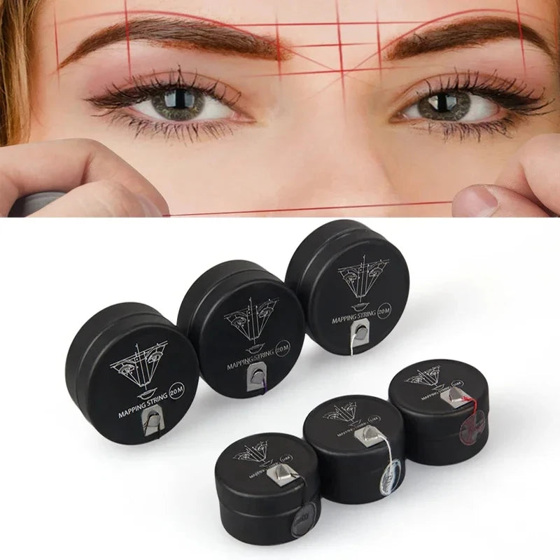 Pre-Inked Microblading Mapping String | Eyebrow Marker Thread Microblading Mapping Tool QXL