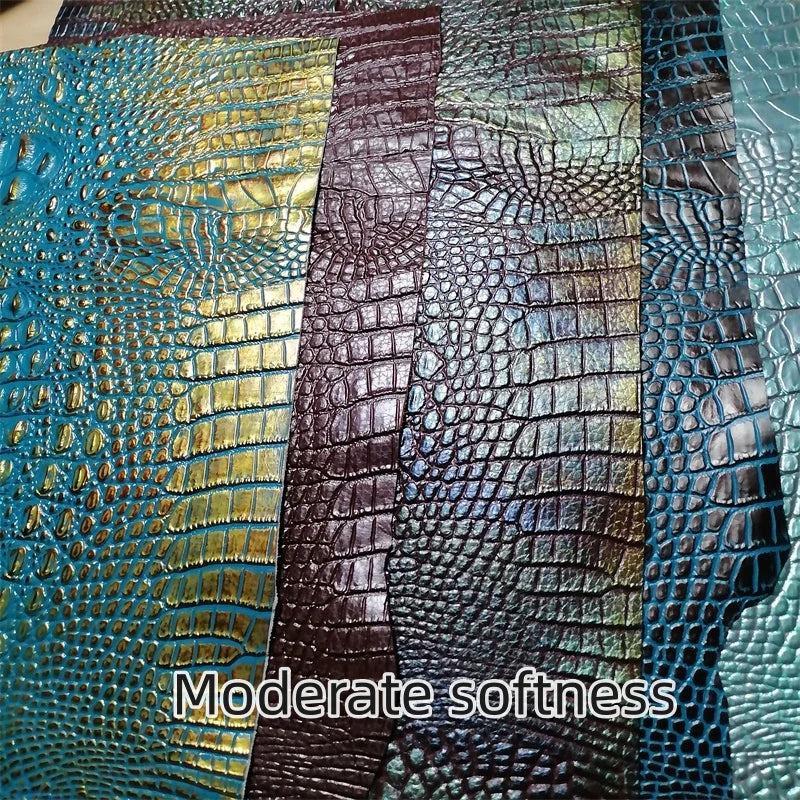 1.2mm Crocodile-Embossed Top-Grain Cowhide Leather Fabric DIY Leather Craft Fabric QXL