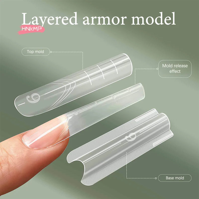 280-Pc Dual Nail Forms | 14 Sizes Coffin & Almond Extensions Nail Extension Forms QXL