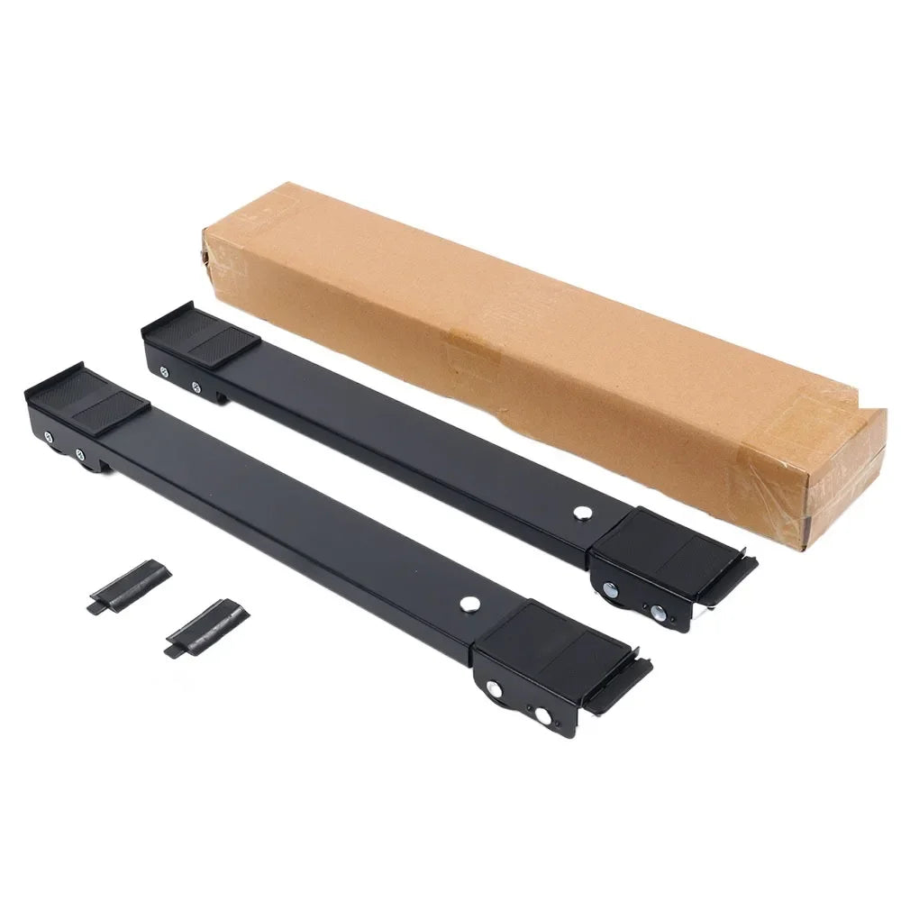 2-Pack Adjustable Appliance Base | 24 Universal Wheels Appliance Moving Base QXL Black-1