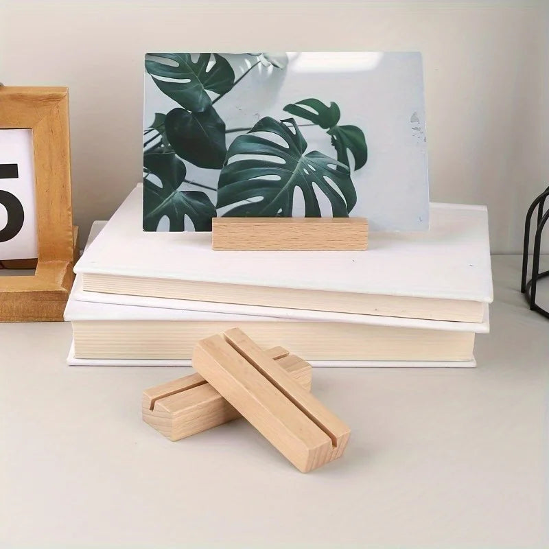 Wooden Card Holder | Kawaii School Stationery Desk Organizer Wooden Card Holder QXL