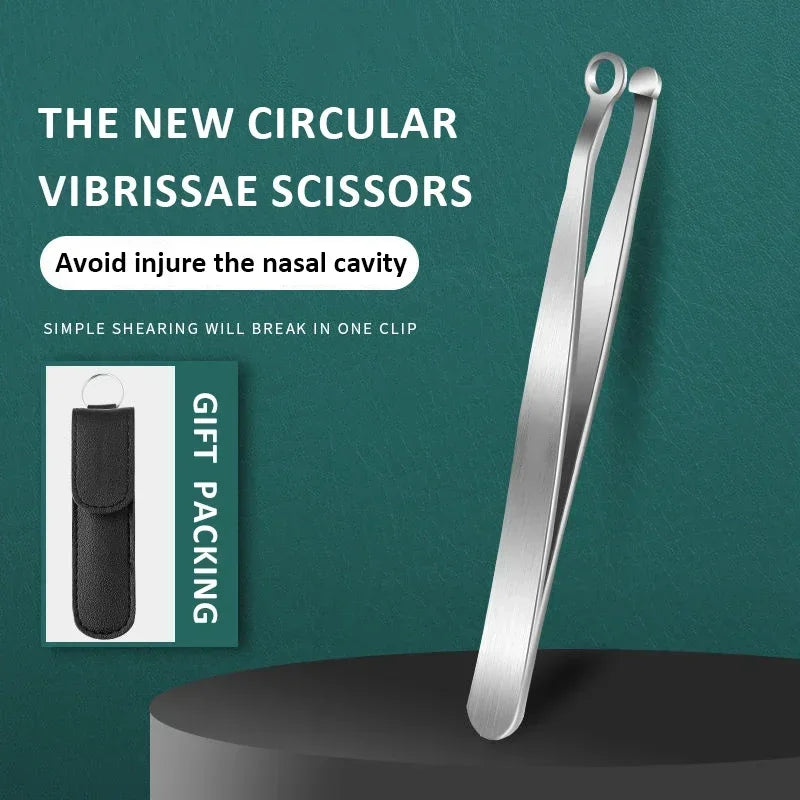 Manual Nose Hair Trimmer | Round Head Stainless Steel Clipper Nose Hair Trimmer QXL