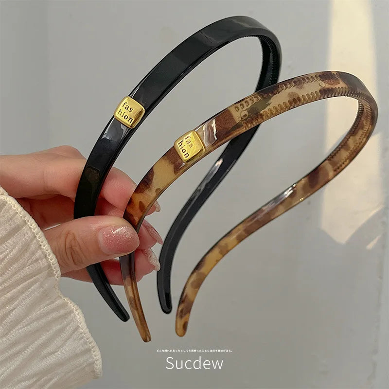 Korean Leopard Print Headband – Non-Slip Hair Hoop for Women Fashion Headband QXL